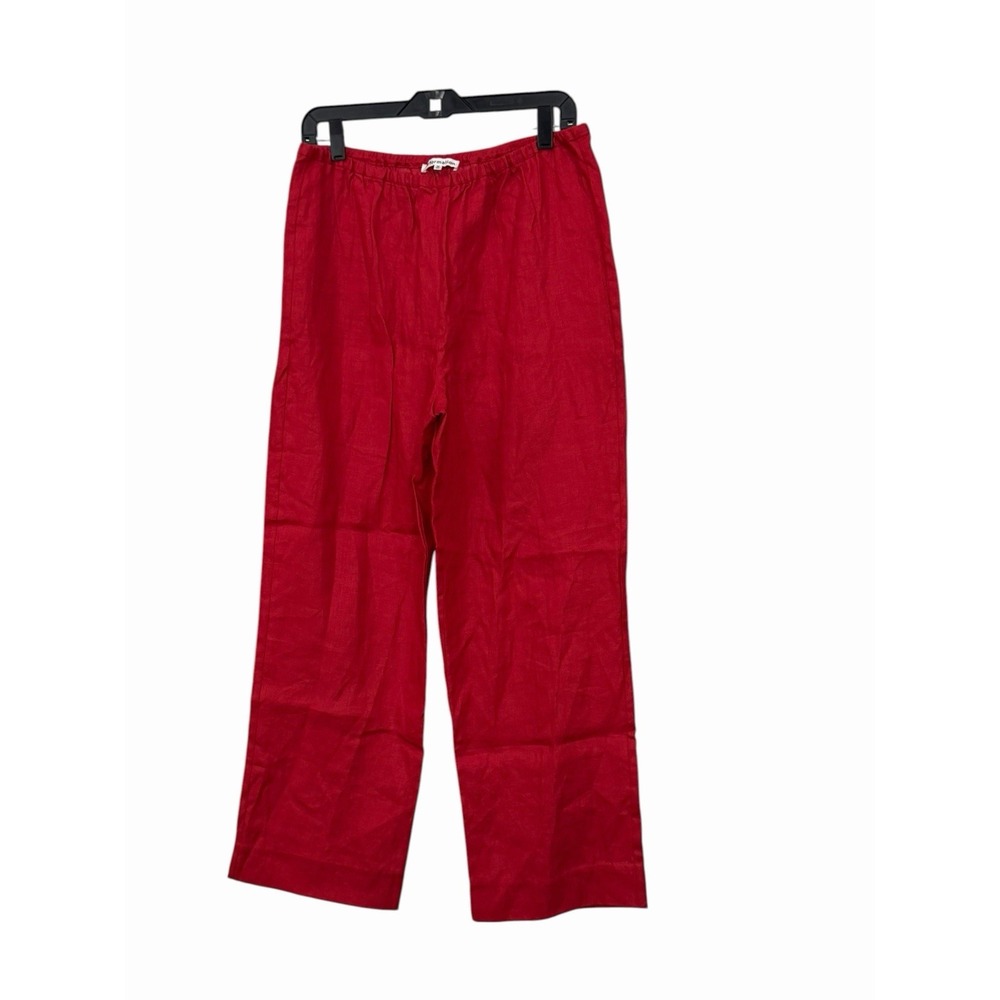 Reformation Pants Women's Medium 100% Linen Wide Leg Red Back Pockets #MMM6-3